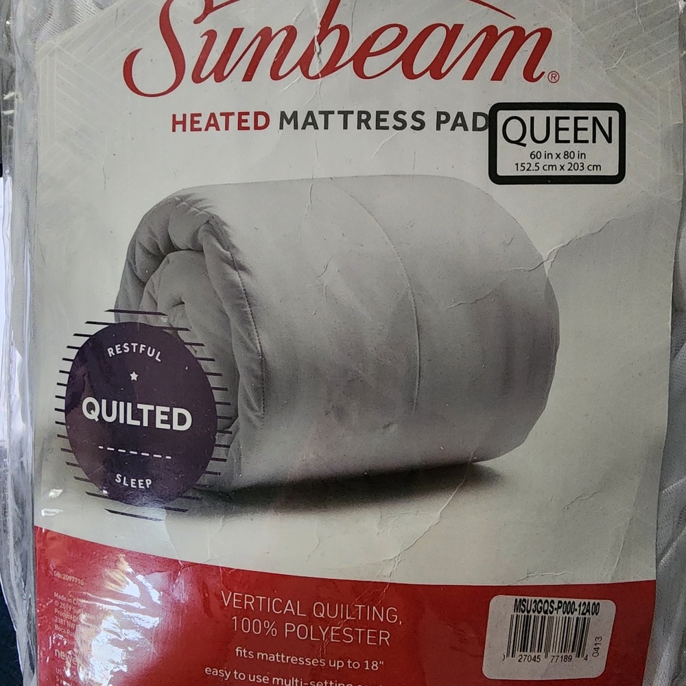 Sunbeam Heated Mattress Pad - Queen (18” deep)